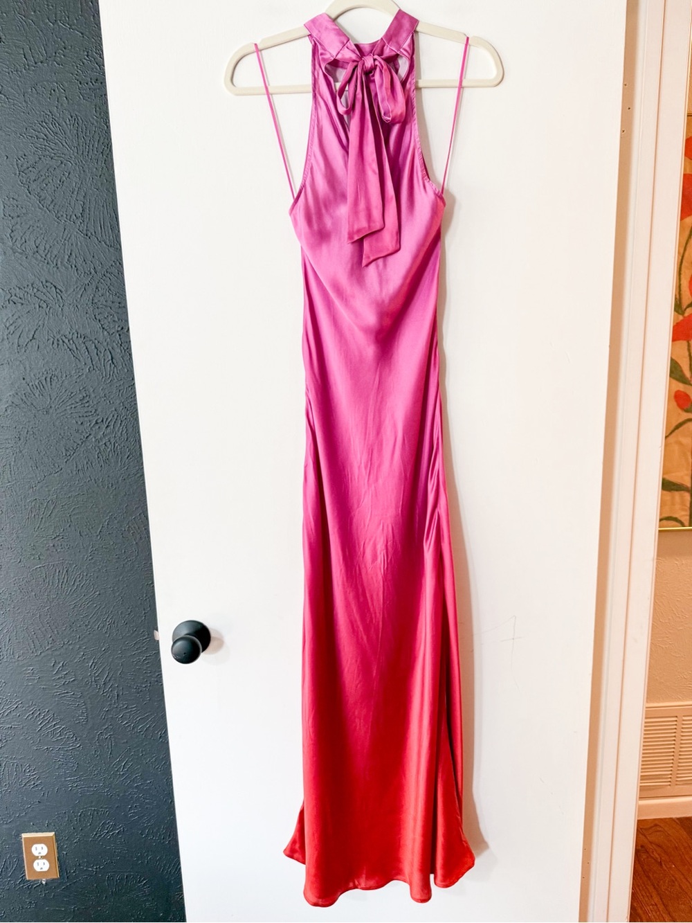 RIXO Savona Silk Midi Gown Dress Pink Red Ombre Size US 2 - Picture 8 of 10